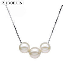 Жемчужное ожерелье ZHBORUINI, жемчужное ожерелье из натурального пресноводного жемчуга, ожерелье с подвеской из стерлингового серебра 925 пробы, подарок, 2019 2024 - купить недорого