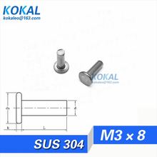 [304-M3*8]100PCS Free Shipping SUS304 stainless steel M3 Screw Series thin head blind rivets M3*8mm rivets 2024 - buy cheap