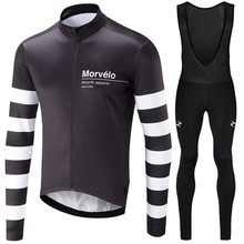 Morvelo 2019 Long Sleeve Cycling Clothes Set Pro team Jersey men suit Breathable outdoor sport wear bike MTB clothing 9D pad 2024 - buy cheap