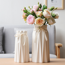 1pc Bowknot Drape Design Vase White Ceramic Vase Porcelain Flower Vase Hydroponic Container Home Wedding Decor 2 Size 2024 - buy cheap