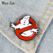 Ghostbusters Enamel Pin White Ghost Badge Brooch Bag Clothes Lapel pin Cartoon Fun Movie Jewelry Gift for fans Friends 2024 - buy cheap