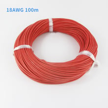 100m Heatproof 200 degree Soft Silicone Wire 18AWG   For RC Airplane Model Battery Motor Part (150/0.08, OD: 2.3) 2024 - buy cheap