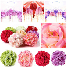 1Pcs Artificial Silk Flower Rose Kissing Balls Bouquet Centerpiece Pomander Party Wedding Centerpiece Decorations Accessories 2024 - buy cheap