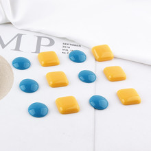 Solid Color Resin Square Round Patch Spacer DIY Earrings Jewelry Handmade Materials Accessories 8pcs 2024 - buy cheap