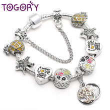 TOGORY Dropshipping 2021 Fashion European Life Of Tree Pendant Charm Bracelets Fits Brand Bracelets For Women Jewelry Pulseira 2024 - buy cheap