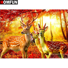 HOMFUN Full Square/Round Drill 5D DIY Diamond Painting "Deer scenery" Embroidery Cross Stitch 3D Home Decor A10570 2024 - buy cheap