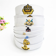 NEW Sailor Captain White Hat Navy Marine Cap Military Hat With Anchor Sea Boating Nautical Fancy Dress Nurse Hat Cosplay Costume 2024 - buy cheap