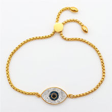 Bolo-pulsera deslizante ajustable de acero inoxidable para mujer, brazalete transparente de Circonia cúbica, color dorado, 28,8 cm de largo, 1 unidad 2024 - compra barato