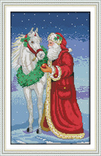 Christmas old man and the horse cross stitch kit x mas 14ct 11ct count print canvas stitches embroidery DIY handmade needlework 2024 - buy cheap