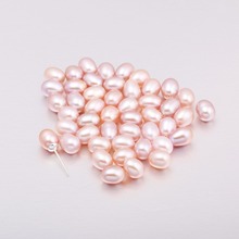 4 Pieces 100% Natural Pearl Half Hole Cultured Freshwater Rice Pearl Beads Half-drilled Hole 6-7 mm 2024 - buy cheap