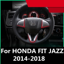 Adesivo plástico para guarnição do volante, para honda fit jazz 2014-2018, acessório automotivo 2024 - compre barato