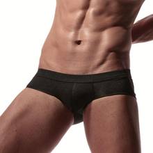 New Men Solid Pure Cotton Comfortable Breathable Briefs underwear men Sexy U convex Low Waist Briefs male panties E019 2024 - buy cheap