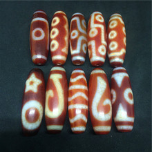 1PC 1LOT  Dzi Beads 12MM*38MM Natural Agate Stone Beads Red Color for Bracelet and Necklace High Quality 2024 - buy cheap
