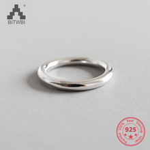 BITWBI-anillo redondo de plata de ley S990 para mujer y hombre, sortija de compromiso, decoración, Simple, 2020 2024 - compra barato