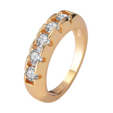 Cute Female Crystal Zircon Stone Ring Luxury Fashion 18KT Yellow Gold Filled Jewelry Vintage Wedding Rings For Women 2024 - buy cheap