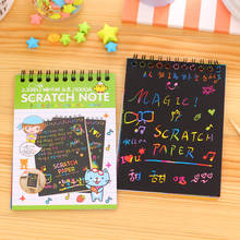10.5*14cm  Magic Scratch Art Note book Scraping Drawing Children Baby Doodle Toys 2024 - buy cheap