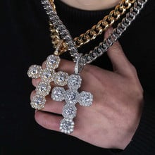 Big Cross Pendant Necklace For Men New Arrival 2 Colors AAA Zircon Pendant Necklace Fashion Hip Hop Jewelry 2024 - buy cheap