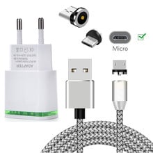 Cable Micro USB magnético para teléfono móvil, cargador para Huawei Y7 2019 P Smart Redmi 7 9a, Samsung galaxy A10 A3 A5 2016 A6 A7 2018 2024 - compra barato