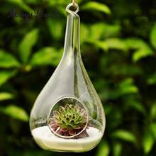 MagiDeal Clear Taper Glass Vase Wall Hanging Bottle for Plant Flower Home Decoration Accessories 2024 - buy cheap