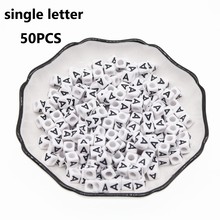 CHONGAI 50Pcs Acrylic Single Alphabet /Letter Cube Beads For Jewelry Making DIY Loose Beads 6X6mm 2024 - buy cheap