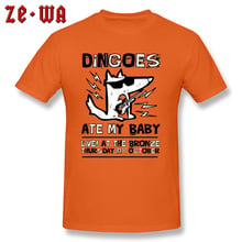 Hip Hop T-shirt Men Funny Tshirt Dingoes Ate My Baby Punk Rock T Shirt Rapper Tee Bank Streetwear Cotton Orange Dog 2024 - buy cheap