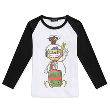 Camisetas de moda para niños, camisas divertidas de algodón de manga larga raglán para bebés, ropa para niños, Camiseta con estampado de Robot para niñas, 2019 2024 - compra barato