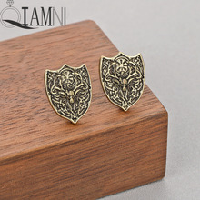 QIAMNI Punk Slavic Amulet Vintage Valknut Deer Animal Stud Earring Nordic Talisman Charm Gift Jewelry Pendientes Dropshipping 2024 - buy cheap