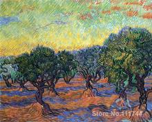 art for living room wall Olive Grove  Orange Sky by Vincent Van Gogh paintings High Quality Hand painted 2024 - buy cheap