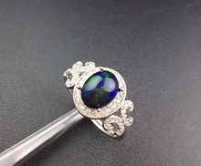 Classic style   Simple and exquisite, natural black Opal ring, rare gemstone, 925 Silver 2024 - buy cheap
