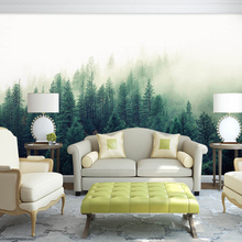 Bacaz Large 3D Papel Murals Nature Fog Trees Forest Wallpaper 3d Wall Mural Wall paper for Bedroom Background 3D Forest stickers 2024 - buy cheap