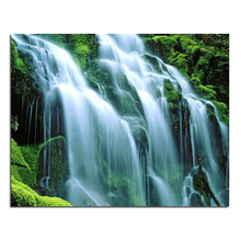 Castle peak waterfall   50x40 Diamond embroidery Diy diamond  square drill rhinestone pasted Crafts Needlework home decoration 2024 - buy cheap