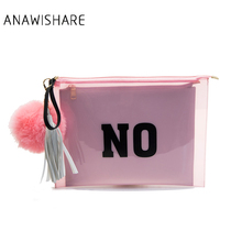 Anawishare bolsas femininas de mão com borla, envelope estampado para festa à noite, bolsas transparentes de geleia 2024 - compre barato