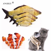 Juguete divertido para gato en forma de pez, pez de imitación, interactivo, afilado de dientes de mascotas, almohada de hierba gatera, 1 Uds. 2024 - compra barato