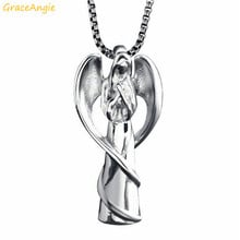 GraceAngie Angel Wings Symbolize Peace Pleasure Wishes Holy Style Cremation Jewelry Keepsake Urn Necklace for Ashes 2024 - buy cheap