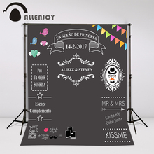 Allenjoy pano de fundo personalizado para casamento, pano de fundo fofo e amor para fundo quadro-negro, faça você mesmo, fotochamada, excluindo suporte 2024 - compre barato