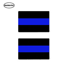 HotMeiNi 6cm x 4cm Car Styling 2 x REFLECTIVE THIN BLUE LINE Stickers License Plate Tag Decals Truck Car Sticker 2024 - buy cheap
