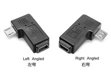 90 градусов левый и правый угловой мини-USB 5pin гнездо к Micro USB штекер Адаптер Синхронизации Данных штекер Micro USB к мини USB разъему 2024 - купить недорого