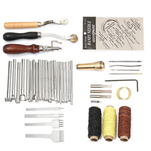 48pcs Leather Craft Hand Tool Kit Sewing Stitching Thread Punch Groover Awl Set New 2024 - buy cheap