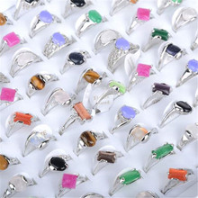 20 Pcs/Lot Mixed  Crystal Stone Charms Silver Color Rings Fashion Women Jewelry Accessory Party Gifts Wholesale 2024 - buy cheap