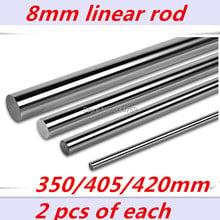 8mm suave rod linear shaft set: 2x350mm, 2x405mm, 2x420mm para 8mm eixo linear LM8UU CNC peças peças da impressora 3D 2024 - compre barato