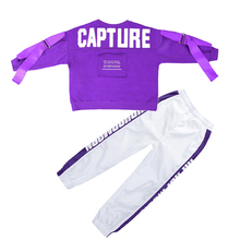 Fashion Purple Red Kids Hip Hop Clothing Clothes Leisure Boys Girls Street Dance Wear Suit Stage Performance Jazz Dance Costume 2024 - buy cheap