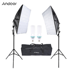 Andoer-kit de iluminação para estúdio fotográfico, softbox, com suporte de tripé e bolsa de transporte, equipamento de vídeo 2024 - compre barato