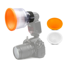 Minifocus difusor de flash universal, ajustável, branco laranja, para canon speedlite 550 580ex sony f58 nikon sb900 2024 - compre barato