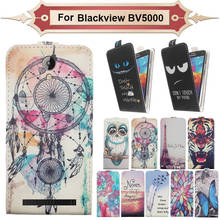 Top Selling 11 Colors Cartoon Pattern Up and Down Flip PU Leather Case For Blackview BV5000 2024 - buy cheap