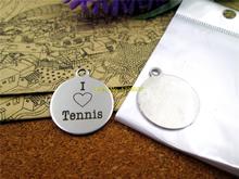 10pcs-stainless steel Charms  "I love tennis" DIY Charms Pendants for necklace/bracelet/keychain DIY jewelry 2024 - buy cheap