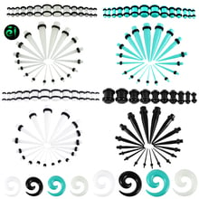 54pcs/lot Acrylic Ear Taper with Plugs Ear Piercings Spiral Ear Tapers Plugs and Tunnels Kits Earlets Stretchings Body Jewelry 2024 - buy cheap