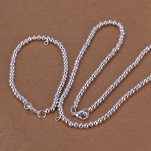 Conjunto de joias de prata-da moda para presente de natal, conjunto clássico de 4mm com contas de luz e pulseiras, s062 2024 - compre barato
