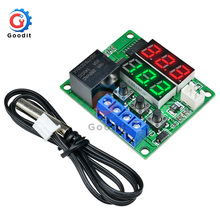 XH-W1219 DC 12V de doble LED termostato con pantalla Digital, controlador de temperatura, interruptor, relé de Control, módulo de Sensor NTC 2024 - compra barato