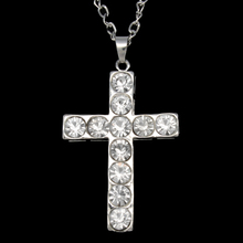 FLOLA Hip Hop Big Cross Pendant Necklace Silver Chain Rhinestone Long Necklaces for Men Necklaces & Pendants Jewellery nkej34 2024 - buy cheap