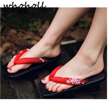 WHOHOLL Geta Women Sandals Traditional Japanese Wooden Geta Two-teeth Clogs Shoes Cosplay Comiket Shoes Female Sandals Cool 2024 - buy cheap